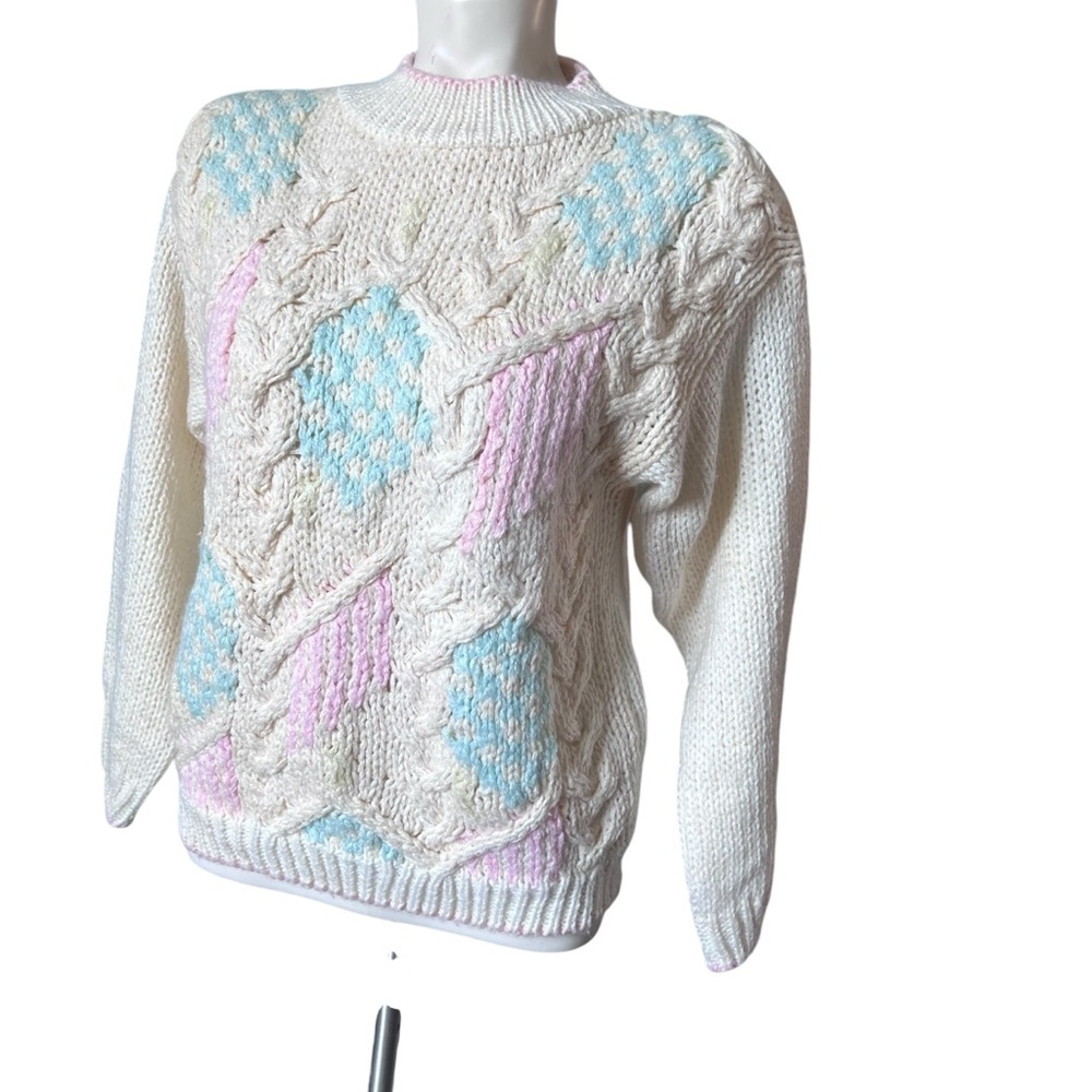 Vintage Pastel Chunky Knit Sweater by Mister Noah Medium